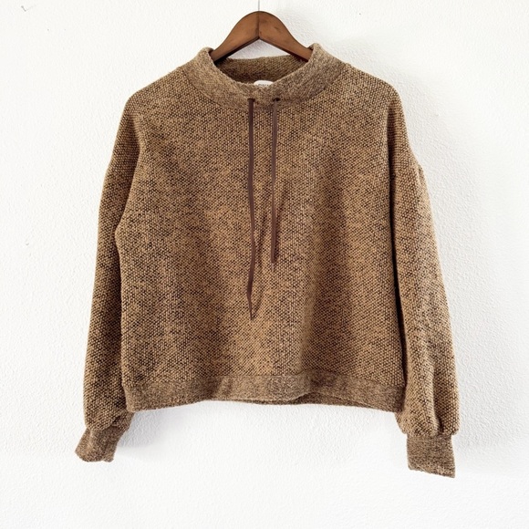 Buckle BKE Pullover Sweater Mock Neck French Terry Balloon Sleeve Academia Small - Picture 2 of 16